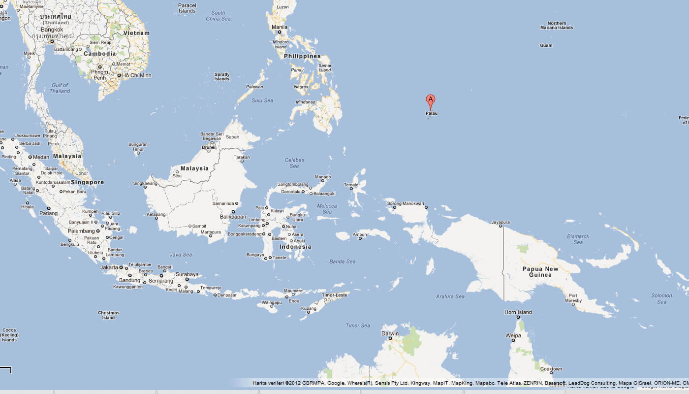 map of palau oceania